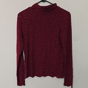 Elegant Red Lace Women's Top